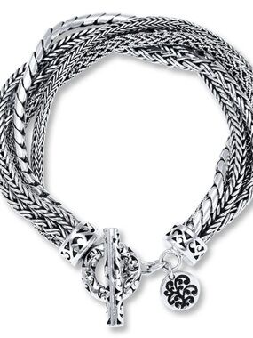 Lois Hill Sterling Silver Multi-Strand Braided Bracelet - Silver  (4)